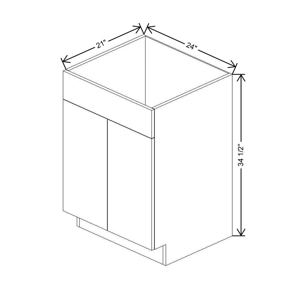 Modernform Cabinet Natural Oak 24" W X 34 1/2" H X 21" D Vanity Sink Base 2 Doors/1 False Front